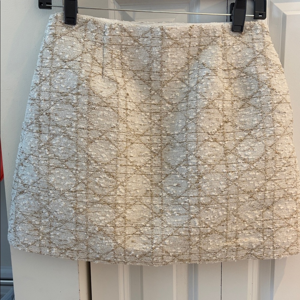 Dior Cream Textured Mini Skirt